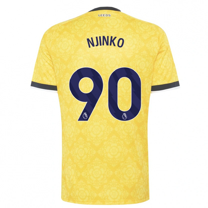 Danxen Kvinder Carrick Njinko #90 Gul Hvid Sort Udebane Spillertrøjer 2026/27 Trøje T-Shirt