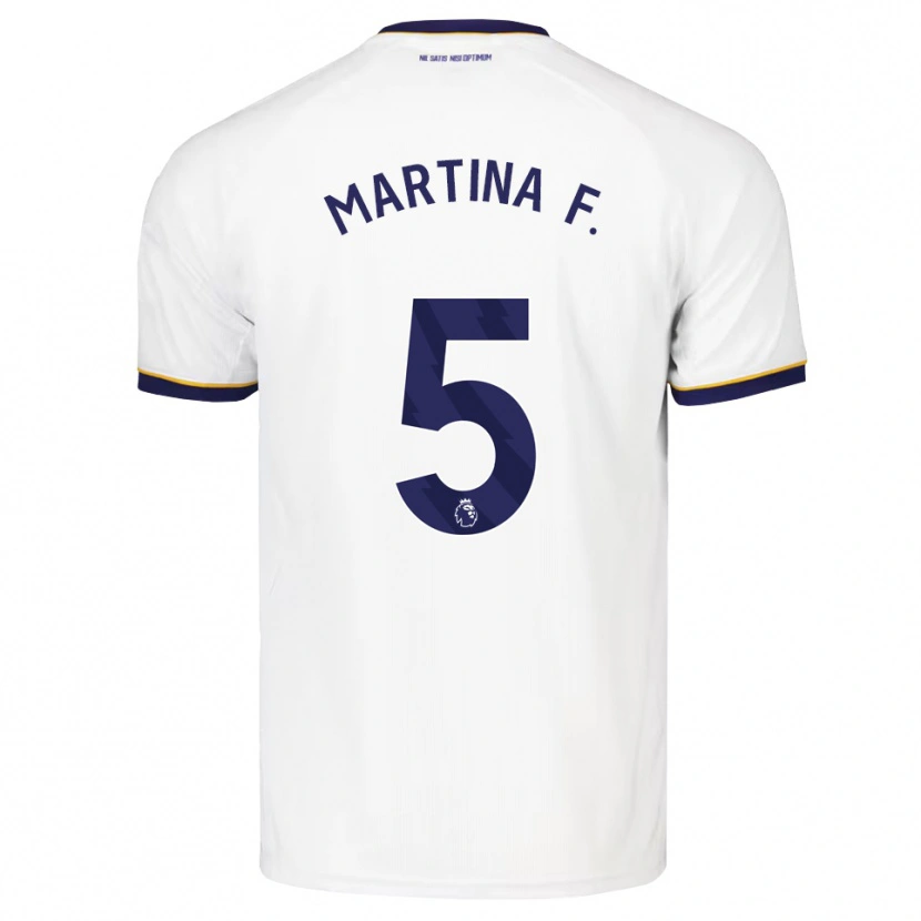 Danxen Kvinder Martina Fernández #5 Midnatsblå Hvid Gul Udebane Spillertrøjer 2026/27 Trøje T-Shirt