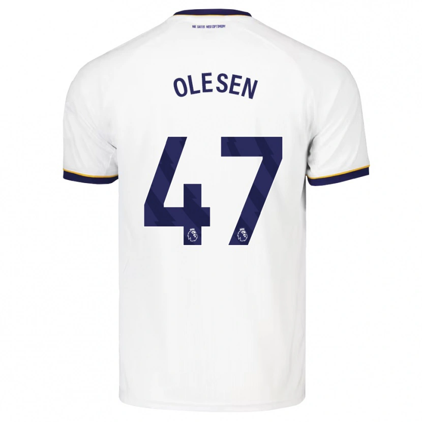 Danxen Kvinder Karoline Olesen #47 Midnatsblå Hvid Gul Udebane Spillertrøjer 2026/27 Trøje T-Shirt