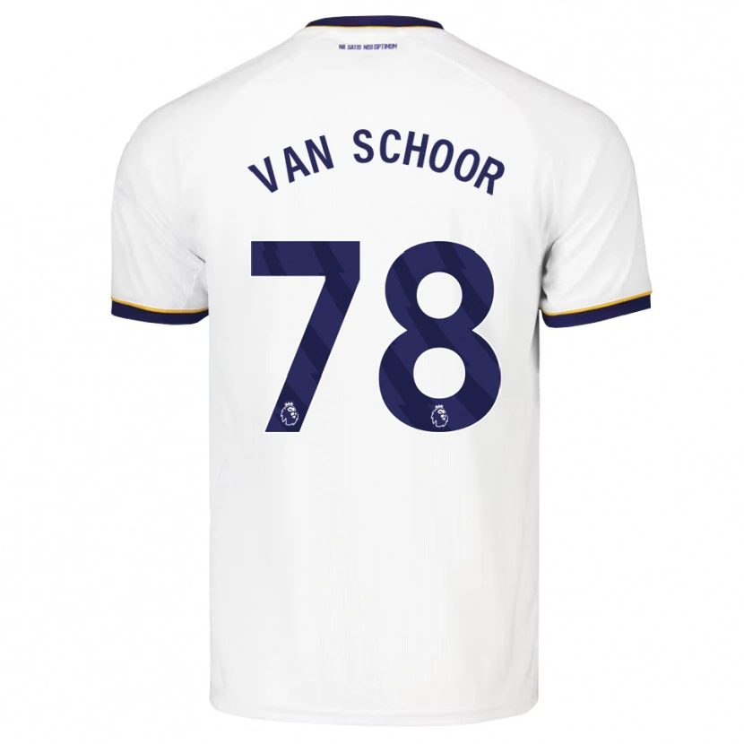 Danxen Kvinder Joshua Van Schoor #78 Midnatsblå Hvid Gul Udebane Spillertrøjer 2026/27 Trøje T-Shirt