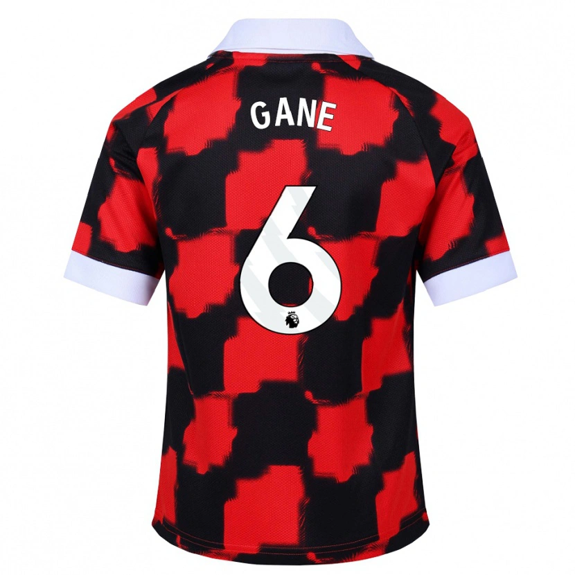 Danxen Kvinder Evie Gane #6 Rød Hvid Sort Udebane Spillertrøjer 2026/27 Trøje T-Shirt