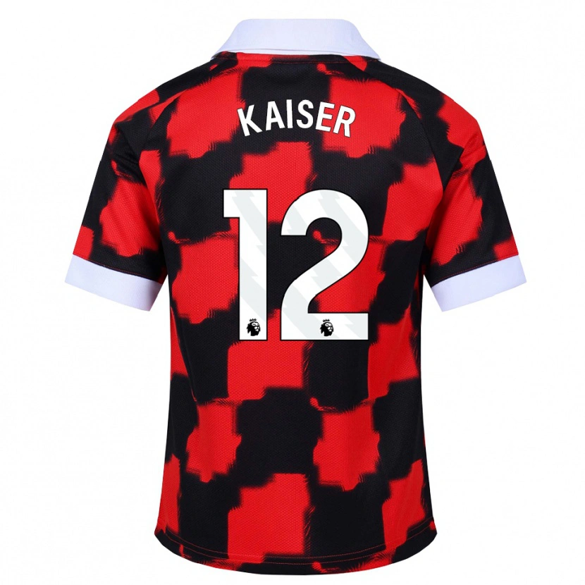 Danxen Kvinder Dino Kaiser #12 Rød Hvid Sort Udebane Spillertrøjer 2026/27 Trøje T-Shirt