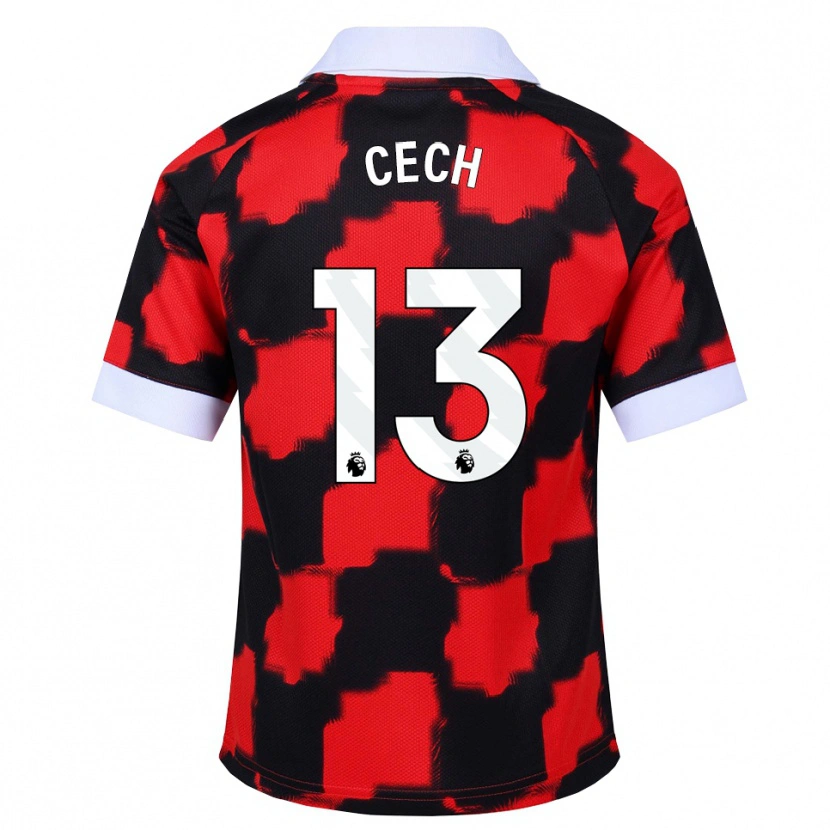 Danxen Kvinder Damian Cech #13 Rød Hvid Sort Udebane Spillertrøjer 2026/27 Trøje T-Shirt