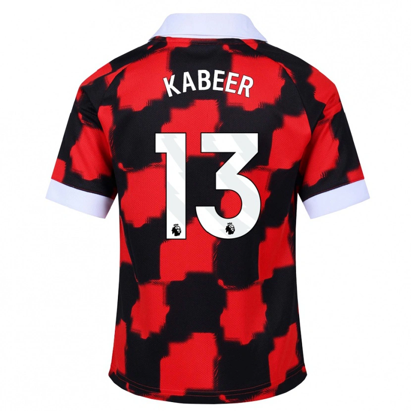 Danxen Kvinder Eric Kabeer #13 Rød Hvid Sort Udebane Spillertrøjer 2026/27 Trøje T-Shirt