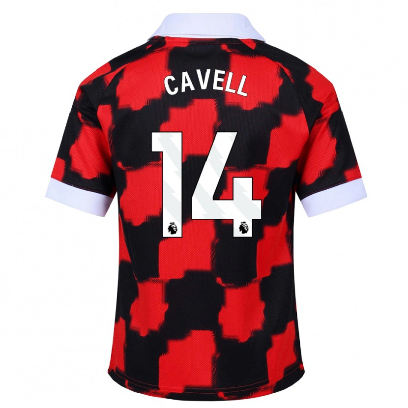 Danxen Kvinder Tarrell Cavell #14 Rød Hvid Sort Udebane Spillertrøjer 2026/27 Trøje T-Shirt