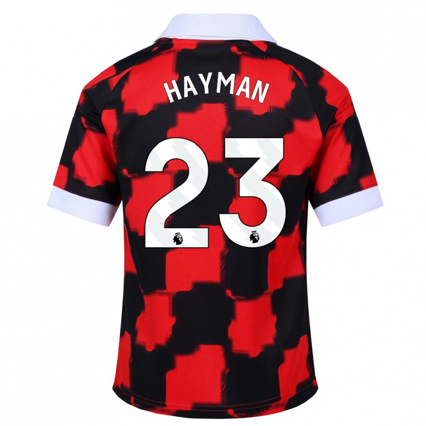 Danxen Kvinder Alex Hayman #23 Rød Hvid Sort Udebane Spillertrøjer 2026/27 Trøje T-Shirt