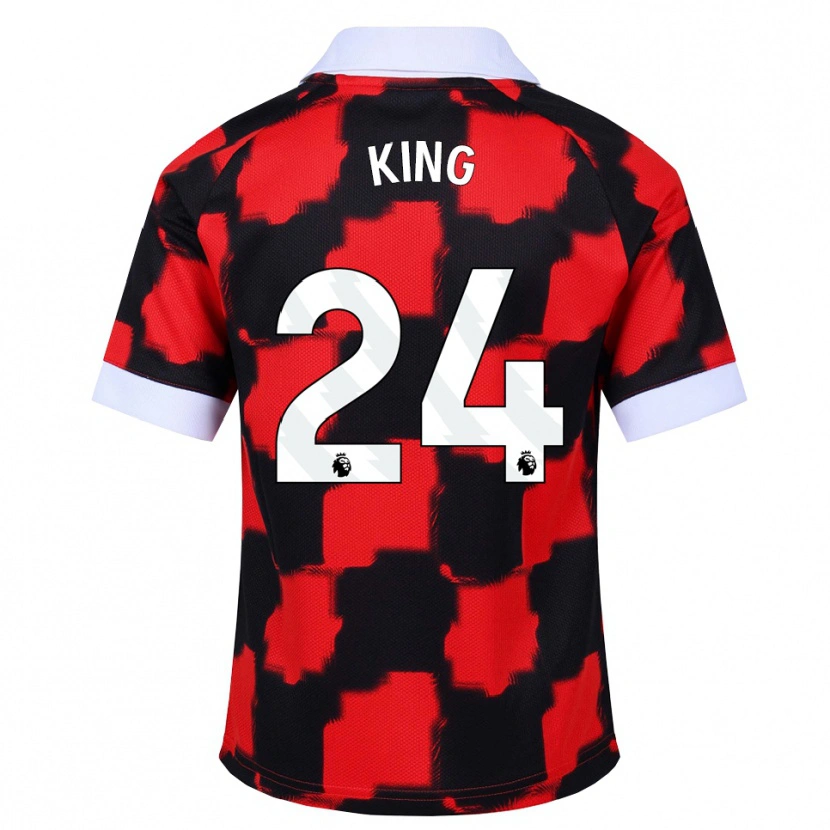 Danxen Kvinder Josh King #24 Rød Hvid Sort Udebane Spillertrøjer 2026/27 Trøje T-Shirt
