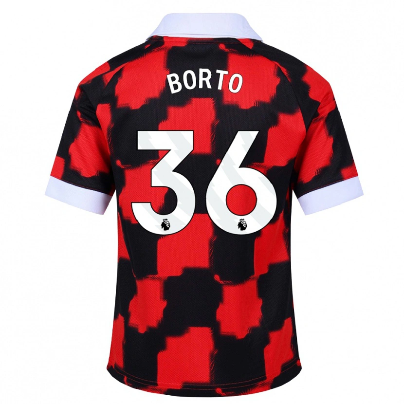 Danxen Kvinder Alex Borto #36 Rød Hvid Sort Udebane Spillertrøjer 2026/27 Trøje T-Shirt