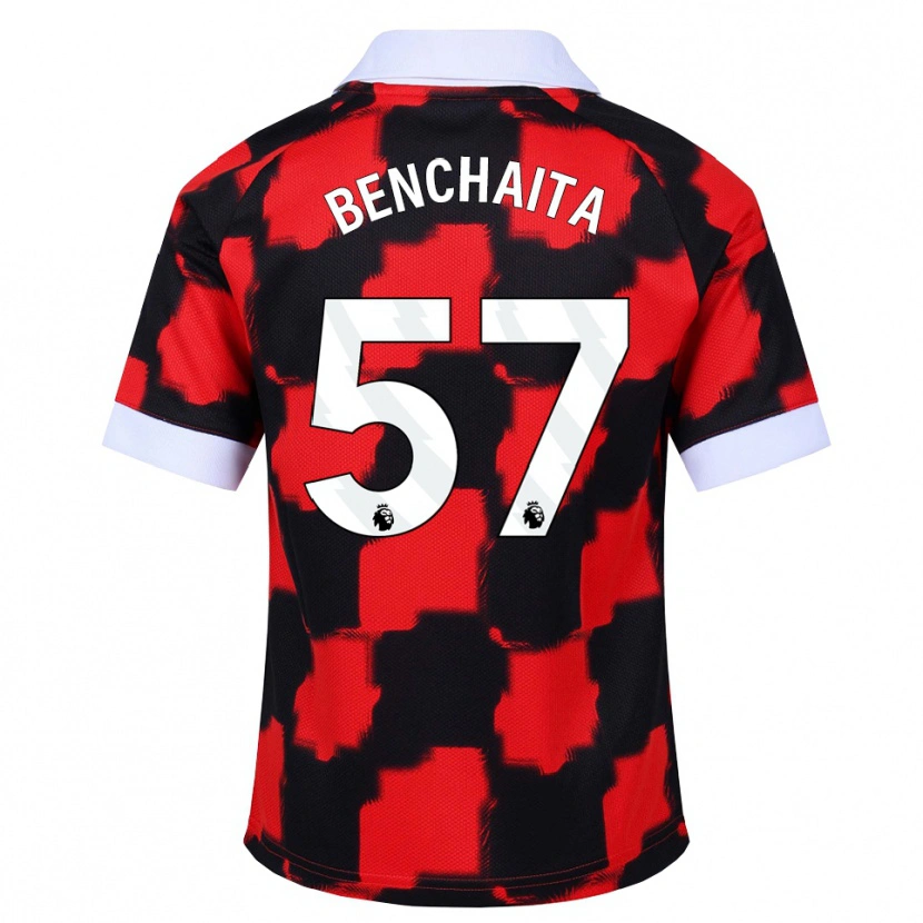 Danxen Kvinder Nazim Benchaita #57 Rød Hvid Sort Udebane Spillertrøjer 2026/27 Trøje T-Shirt