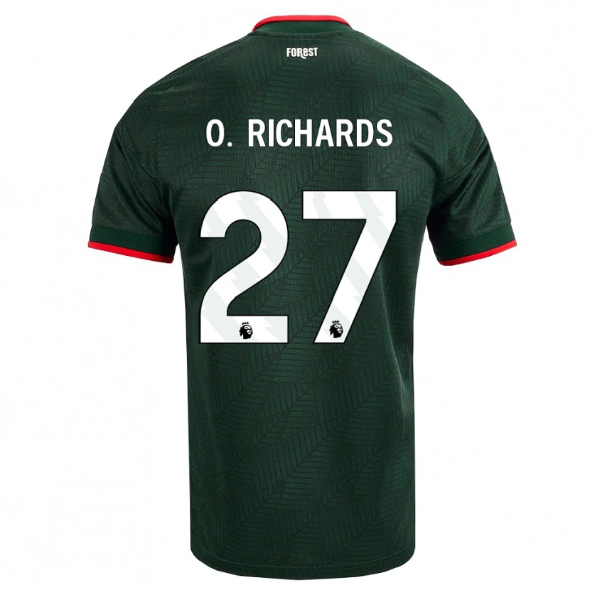 Danxen Kvinder Omar Richards #27 Mørk Grøn Rød Udebane Spillertrøjer 2026/27 Trøje T-Shirt