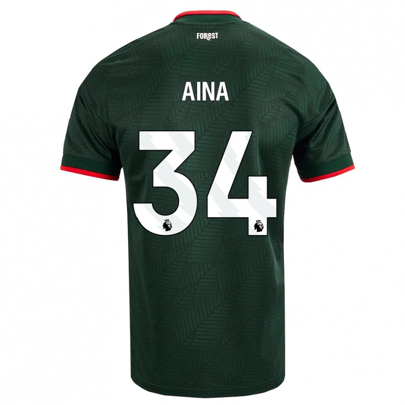 Danxen Kvinder Ola Aina #34 Mørk Grøn Rød Udebane Spillertrøjer 2026/27 Trøje T-Shirt