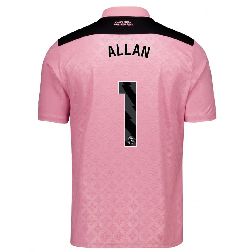 Danxen Kvinder Isaac Allan #1 Lysrosa Sort Udebane Spillertrøjer 2026/27 Trøje T-Shirt