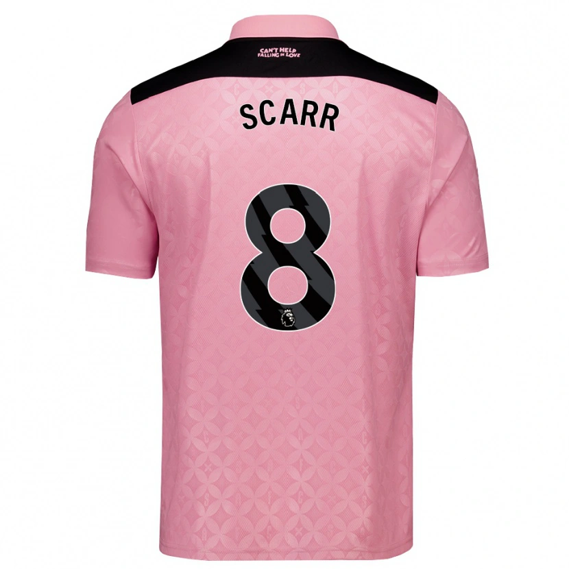 Danxen Kvinder Emily Scarr #8 Lysrosa Sort Udebane Spillertrøjer 2026/27 Trøje T-Shirt