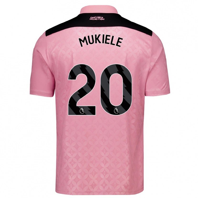 Danxen Kvinder Nordi Mukiele #20 Lysrosa Sort Udebane Spillertrøjer 2026/27 Trøje T-Shirt