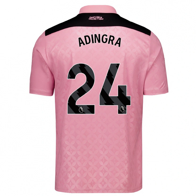 Danxen Kvinder Simon Adingra #24 Lysrosa Sort Udebane Spillertrøjer 2026/27 Trøje T-Shirt
