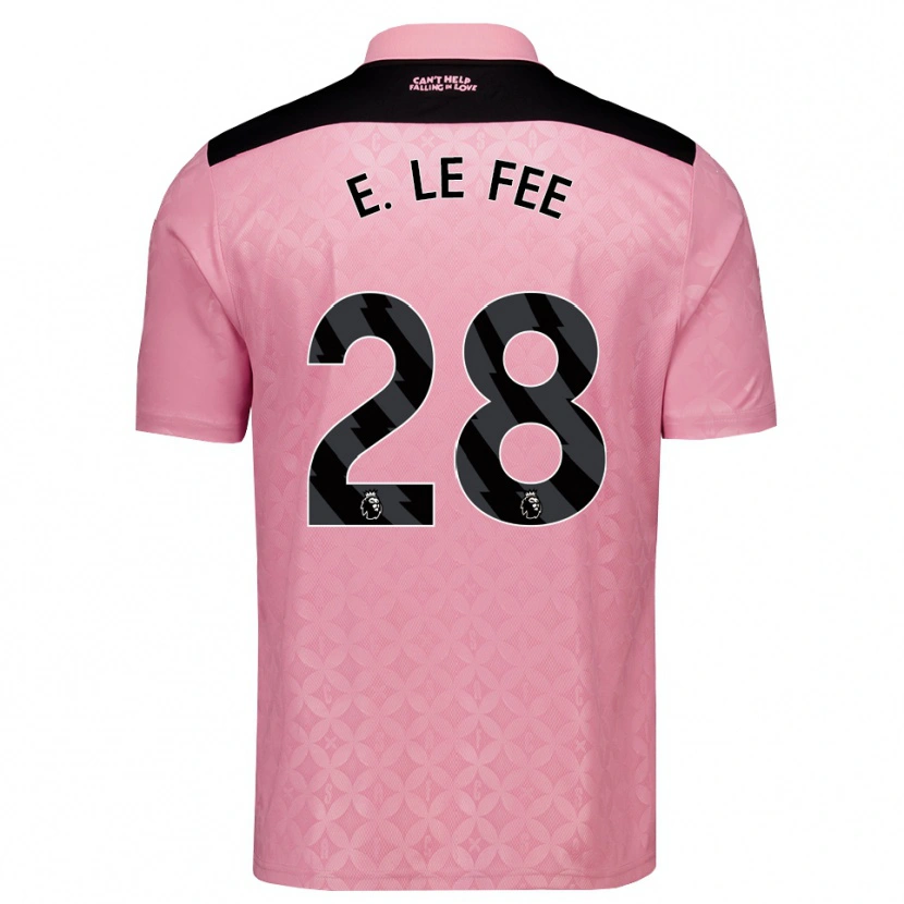 Danxen Kvinder Enzo Le Fée #28 Lysrosa Sort Udebane Spillertrøjer 2026/27 Trøje T-Shirt