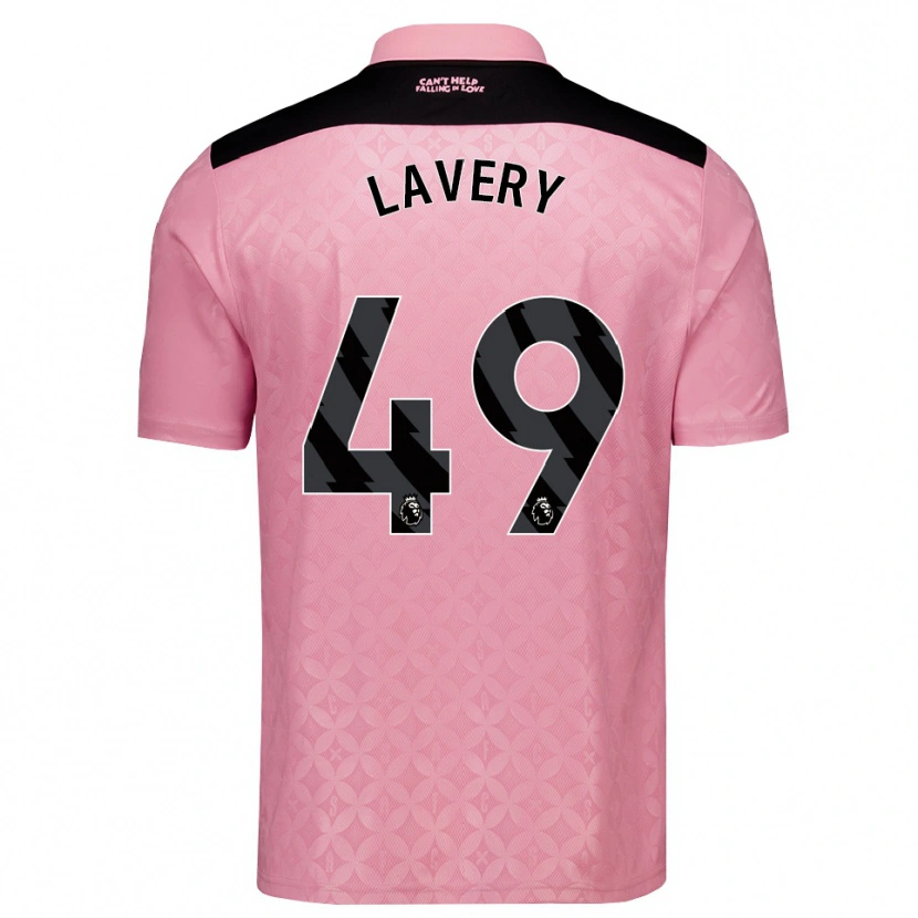 Danxen Kvinder Thomas Lavery #49 Lysrosa Sort Udebane Spillertrøjer 2026/27 Trøje T-Shirt