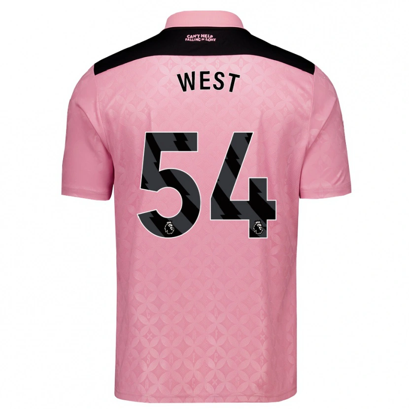 Danxen Kvinder Ella West #54 Lysrosa Sort Udebane Spillertrøjer 2026/27 Trøje T-Shirt