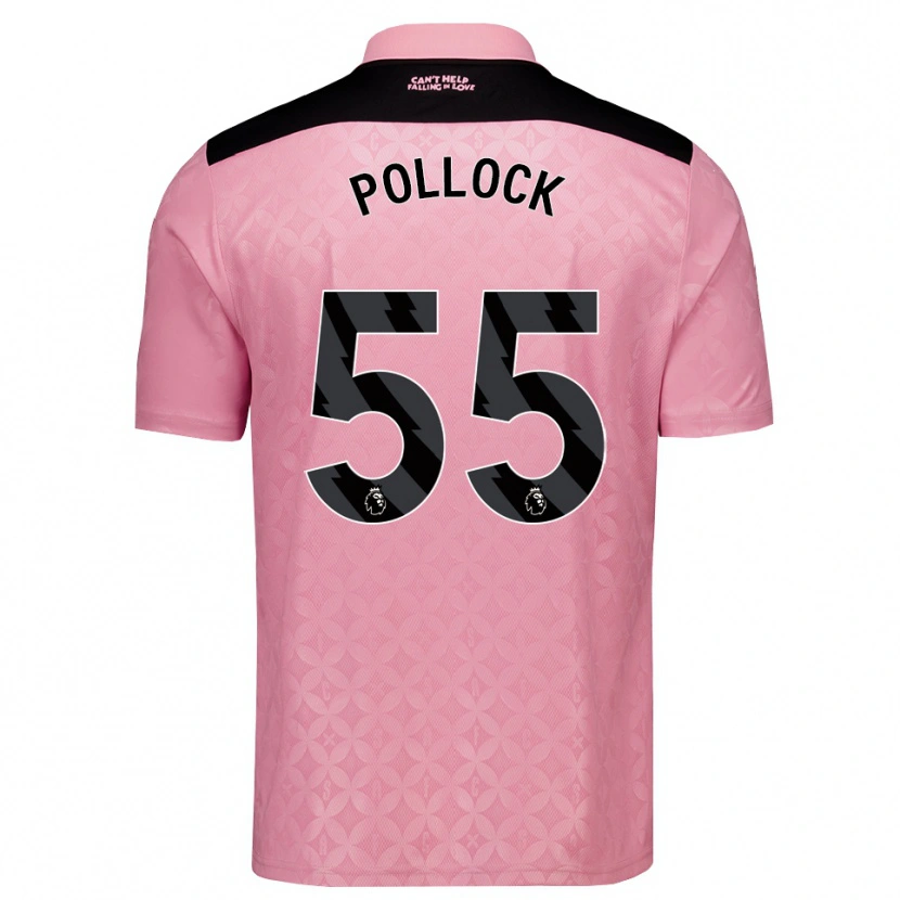 Danxen Kvinder Alfie Pollock #55 Lysrosa Sort Udebane Spillertrøjer 2026/27 Trøje T-Shirt