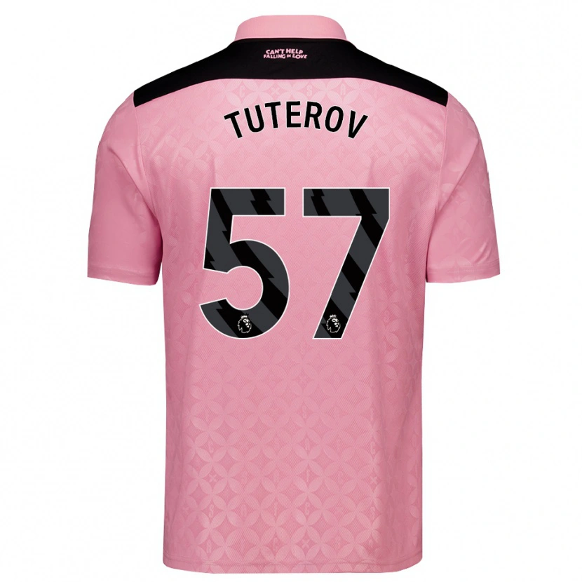 Danxen Kvinder Timur Tuterov #57 Lysrosa Sort Udebane Spillertrøjer 2026/27 Trøje T-Shirt