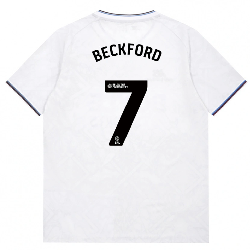 Danxen Kvinder Lewis Beckford #7 Vinrød Hvid Udebane Spillertrøjer 2026/27 Trøje T-Shirt