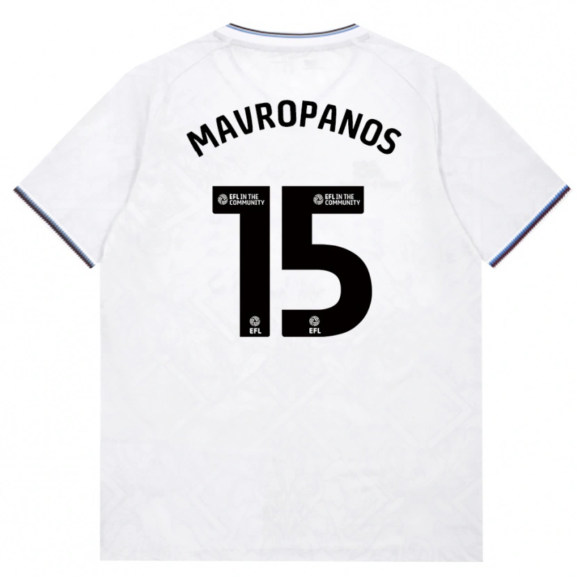 Danxen Kvinder Konstantinos Mavropanos #15 Vinrød Hvid Udebane Spillertrøjer 2026/27 Trøje T-Shirt