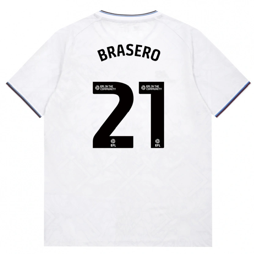 Danxen Kvinder Sarah Brasero-Carreira #21 Vinrød Hvid Udebane Spillertrøjer 2026/27 Trøje T-Shirt