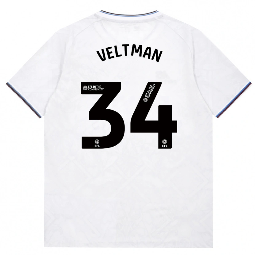 Danxen Kvinder Joël Veltman #34 Vinrød Hvid Udebane Spillertrøjer 2026/27 Trøje T-Shirt