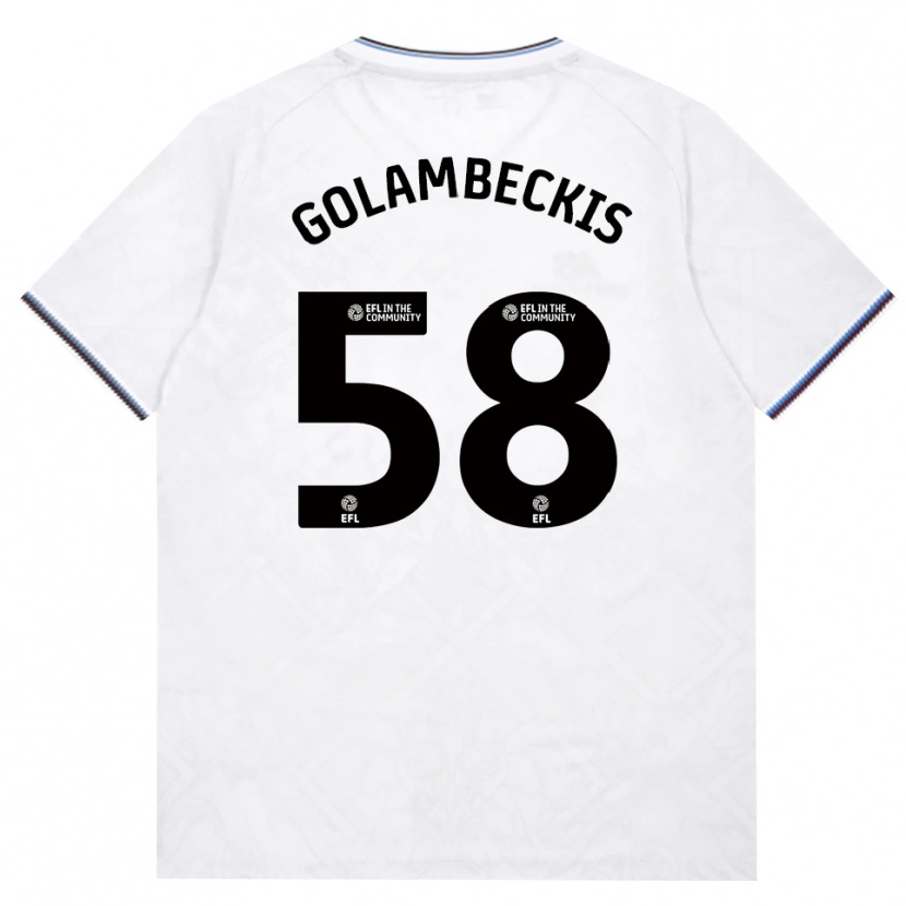 Danxen Kvinder Airidas Golambeckis #58 Vinrød Hvid Udebane Spillertrøjer 2026/27 Trøje T-Shirt