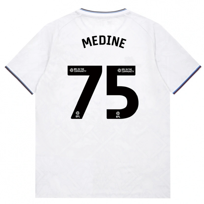 Danxen Kvinder Jethro Medine #75 Vinrød Hvid Udebane Spillertrøjer 2026/27 Trøje T-Shirt