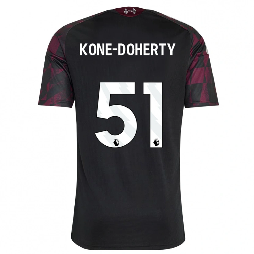 Danxen Kvinder Trent Kone-Doherty #51 Sort Hvid Lilla Tredje Sæt Spillertrøjer 2026/27 Trøje T-Shirt