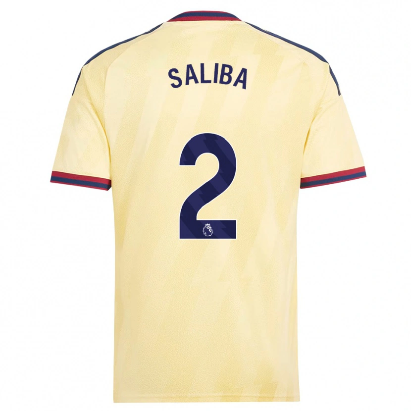 Danxen Kvinder William Saliba #2 Lys Gul Midnatsblå Tredje Sæt Spillertrøjer 2026/27 Trøje T-Shirt