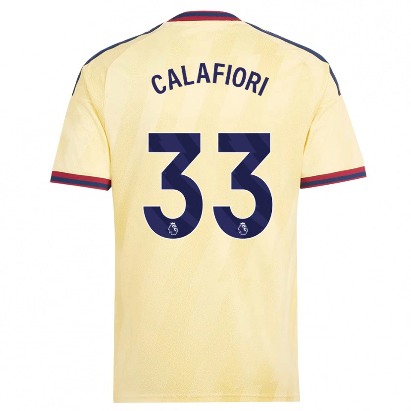 Danxen Kvinder Riccardo Calafiori #33 Lys Gul Midnatsblå Tredje Sæt Spillertrøjer 2026/27 Trøje T-Shirt
