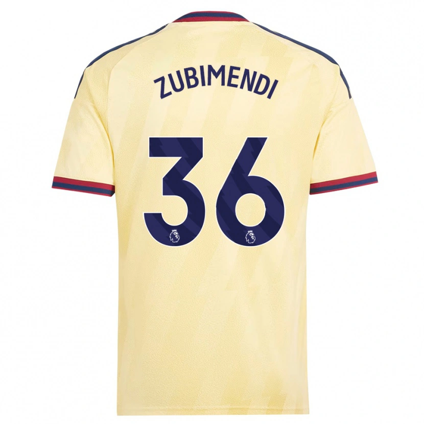 Danxen Kvinder Martín Zubimendi #36 Lys Gul Midnatsblå Tredje Sæt Spillertrøjer 2026/27 Trøje T-Shirt