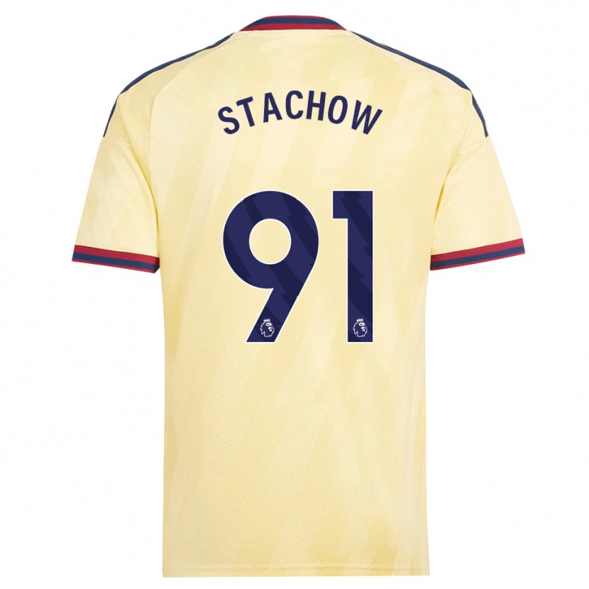 Danxen Kvinder Patrick Stachow #91 Lys Gul Midnatsblå Tredje Sæt Spillertrøjer 2026/27 Trøje T-Shirt
