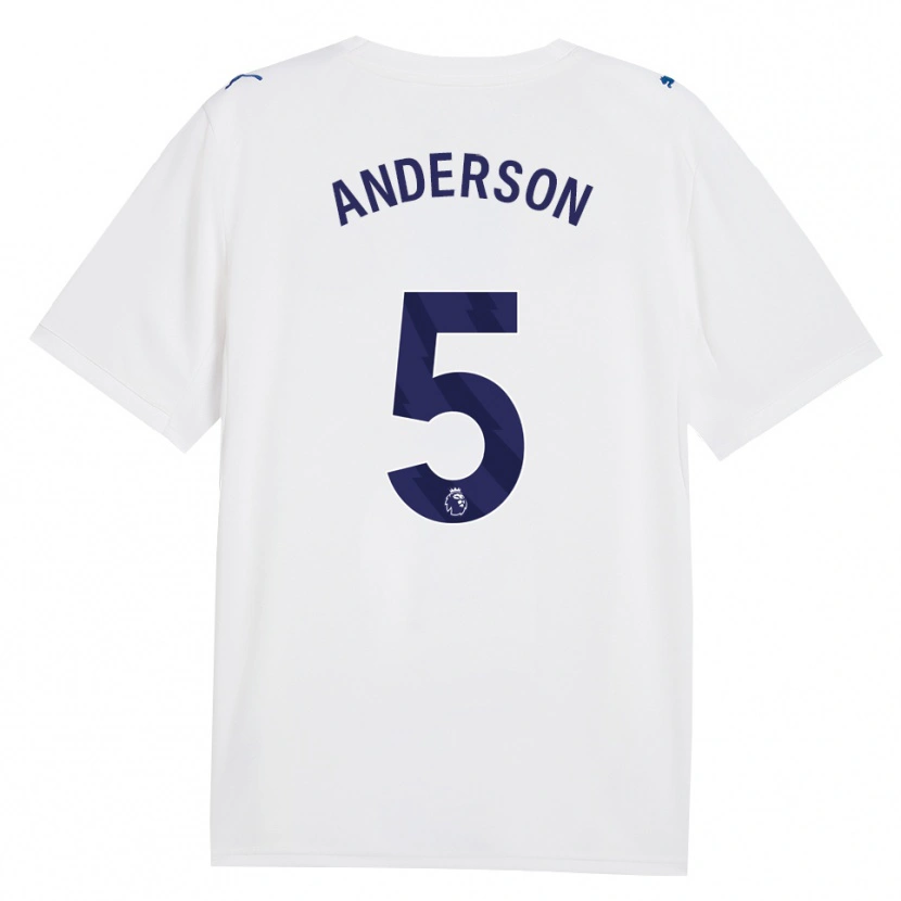 Danxen Kvinder Elliot Anderson #5 Marine Hvid Tredje Sæt Spillertrøjer 2026/27 Trøje T-Shirt