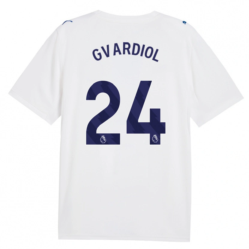 Danxen Kvinder Josko Gvardiol #24 Marine Hvid Tredje Sæt Spillertrøjer 2026/27 Trøje T-Shirt