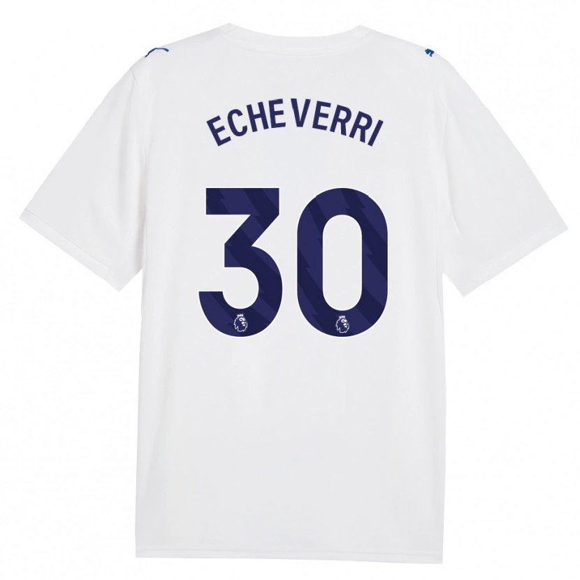 Danxen Kvinder Claudio Echeverri #30 Marine Hvid Tredje Sæt Spillertrøjer 2026/27 Trøje T-Shirt