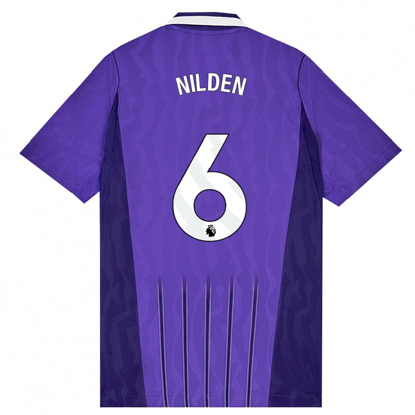 Danxen Kvinder Amanda Nildén #6 Lilla Hvid Tredje Sæt Spillertrøjer 2026/27 Trøje T-Shirt