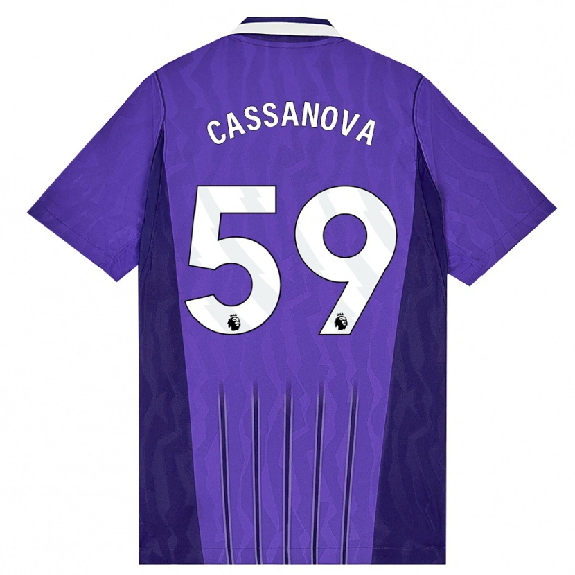 Danxen Kvinder Dante Cassanova #59 Lilla Hvid Tredje Sæt Spillertrøjer 2026/27 Trøje T-Shirt