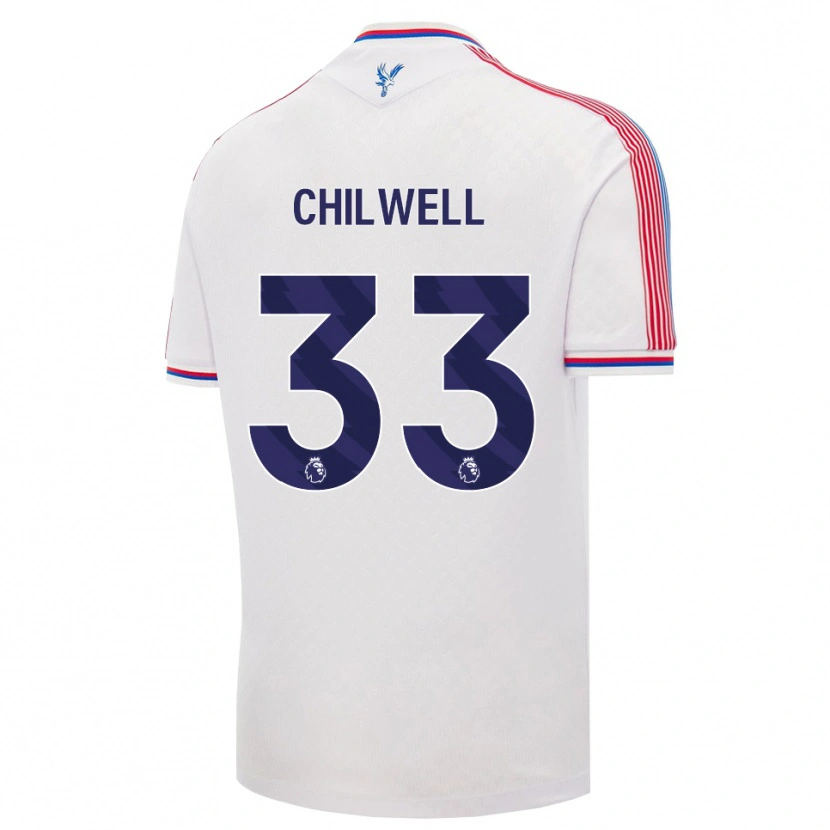 Danxen Kvinder Ben Chilwell #33 Hvid Rød Blå Hjemmebane Spillertrøjer 2026/27 Trøje T-Shirt