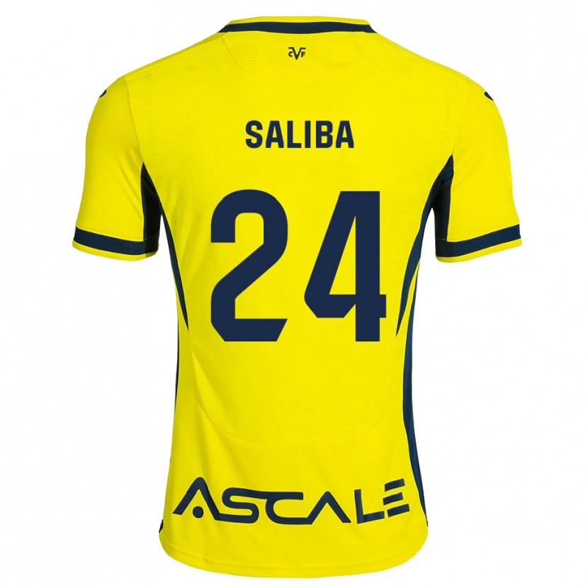 Danxen Børn Nathan-Dylan Saliba #24 Gul Sort Rød Hjemmebane Spillertrøjer 2026/27 Trøje T-Shirt
