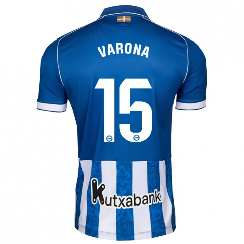 Danxen Børn Ander Varona #15 Blå Hvid Sort Hjemmebane Spillertrøjer 2026/27 Trøje T-Shirt