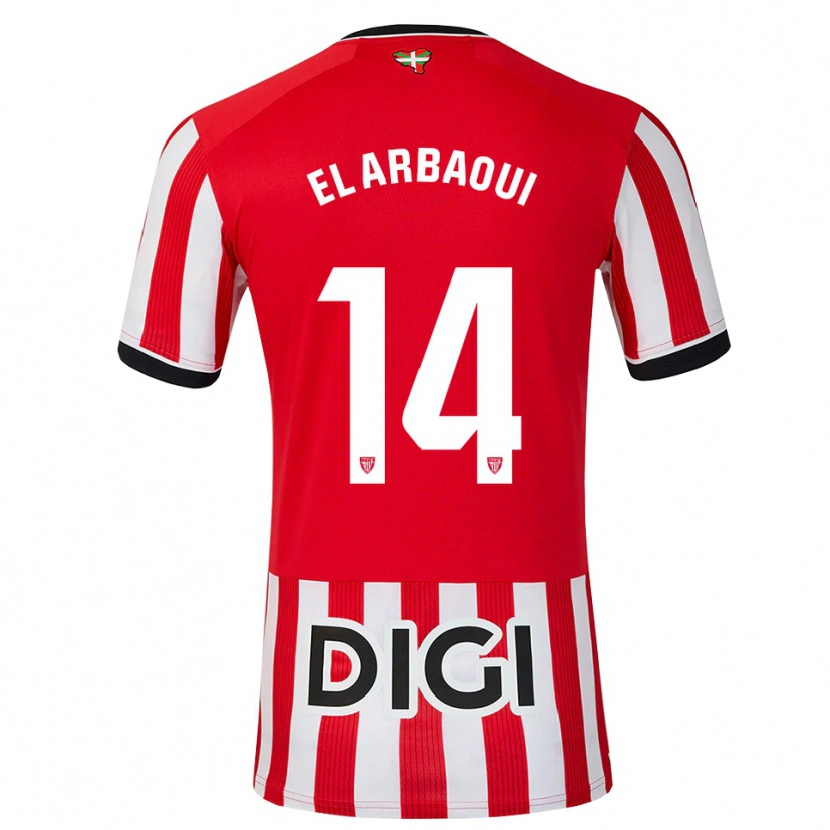 Danxen Børn Ilyas El Arbaoui #14 Rød Sort Hvid Hjemmebane Spillertrøjer 2026/27 Trøje T-Shirt