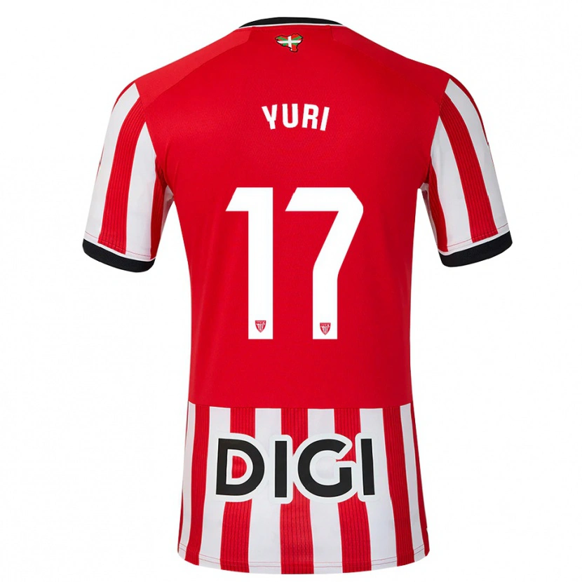Danxen Børn Yuri Berchiche #17 Rød Sort Hvid Hjemmebane Spillertrøjer 2026/27 Trøje T-Shirt