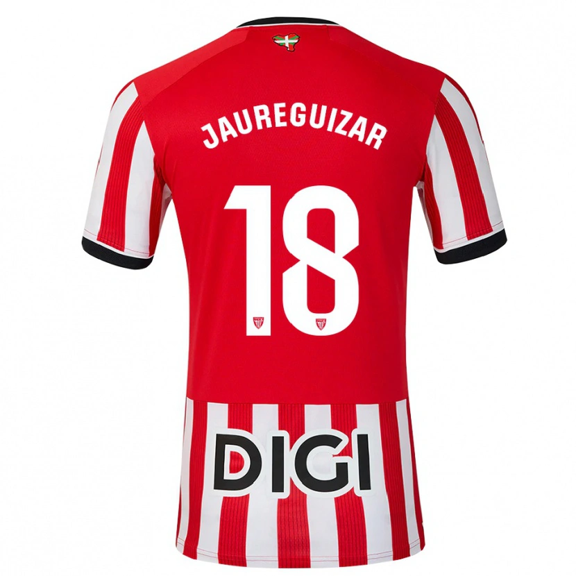 Danxen Børn Mikel Jauregizar #18 Rød Sort Hvid Hjemmebane Spillertrøjer 2026/27 Trøje T-Shirt