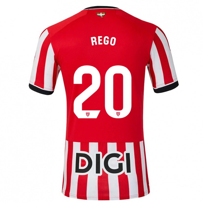 Danxen Børn Alejandro Rego #20 Rød Sort Hvid Hjemmebane Spillertrøjer 2026/27 Trøje T-Shirt