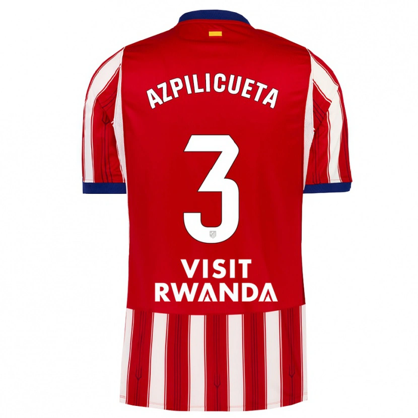 Danxen Børn César Azpilicueta #3 Kongeblå Rød Hvid Hjemmebane Spillertrøjer 2026/27 Trøje T-Shirt