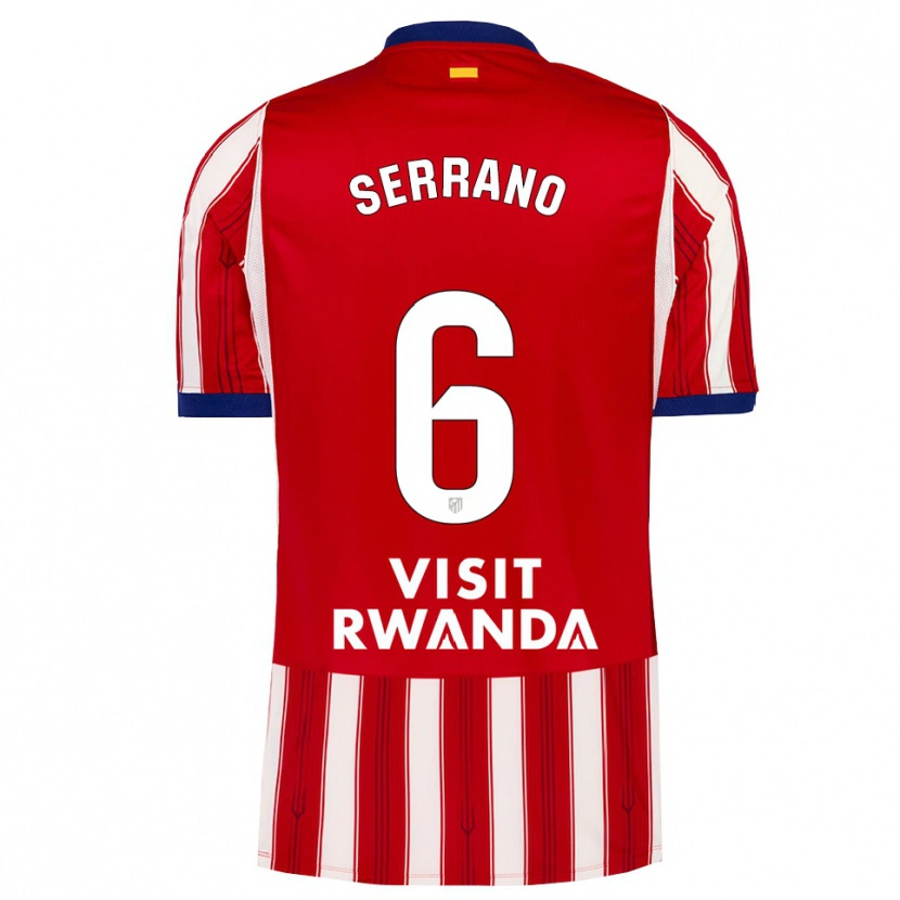 Danxen Børn Javi Serrano #6 Kongeblå Rød Hvid Hjemmebane Spillertrøjer 2026/27 Trøje T-Shirt