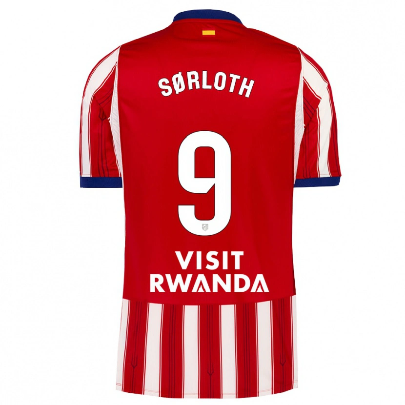 Danxen Børn Alexander Sørloth #9 Kongeblå Rød Hvid Hjemmebane Spillertrøjer 2026/27 Trøje T-Shirt